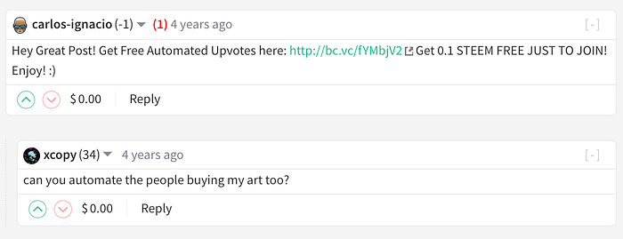 Old XCOPY comment from Steemit