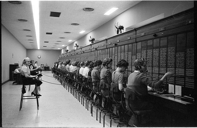 Operators at the US Capitol switchboard, 1959