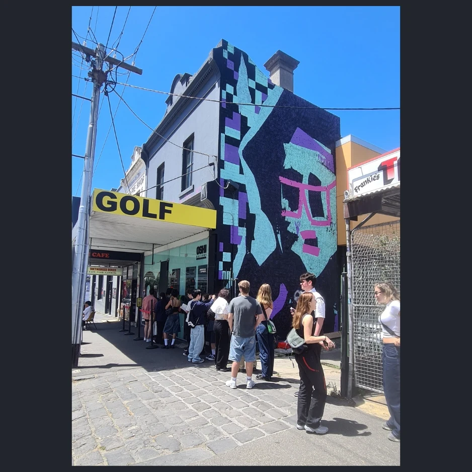 Right Click Save as Guy mural by Glen Campbell at Oshi Gallery, Melbourne